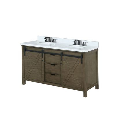 Marsyas 60 in W x 22 in D Rustic Brown Double Bath Vanity