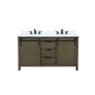 Marsyas 60 in W x 22 in D Rustic Brown Double Bath Vanity