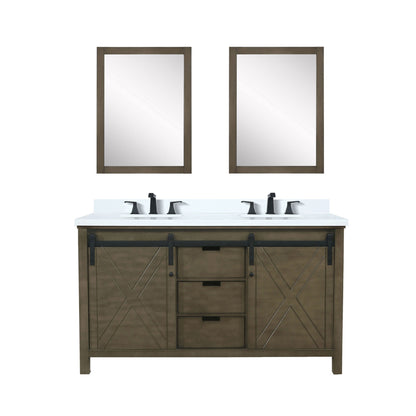 Marsyas 60 in W x 22 in D Rustic Brown Double Bath Vanity