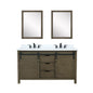 Marsyas 60 in W x 22 in D Rustic Brown Double Bath Vanity
