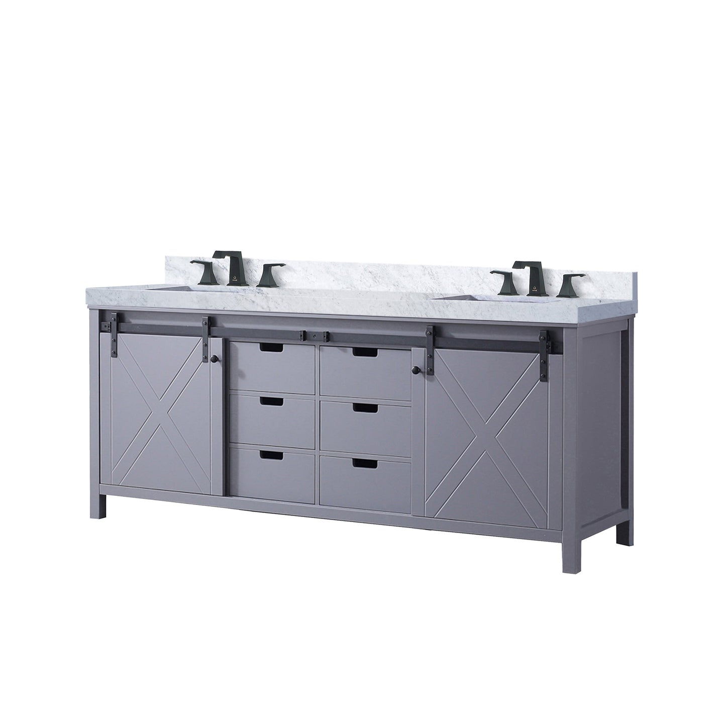 Marsyas 80 in W x 22 in D Dark Grey Double Bath Vanity