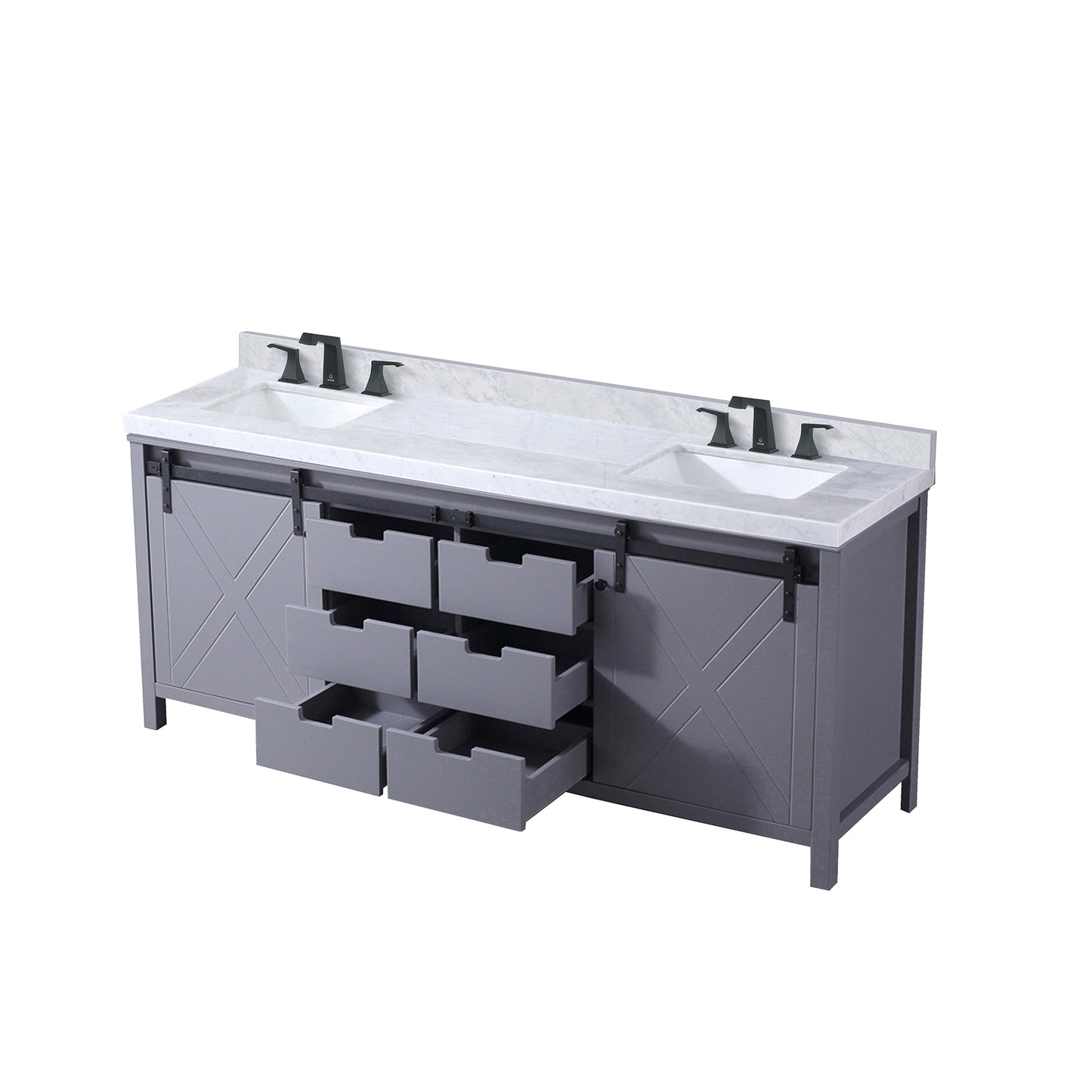 Marsyas 80 in W x 22 in D Dark Grey Double Bath Vanity