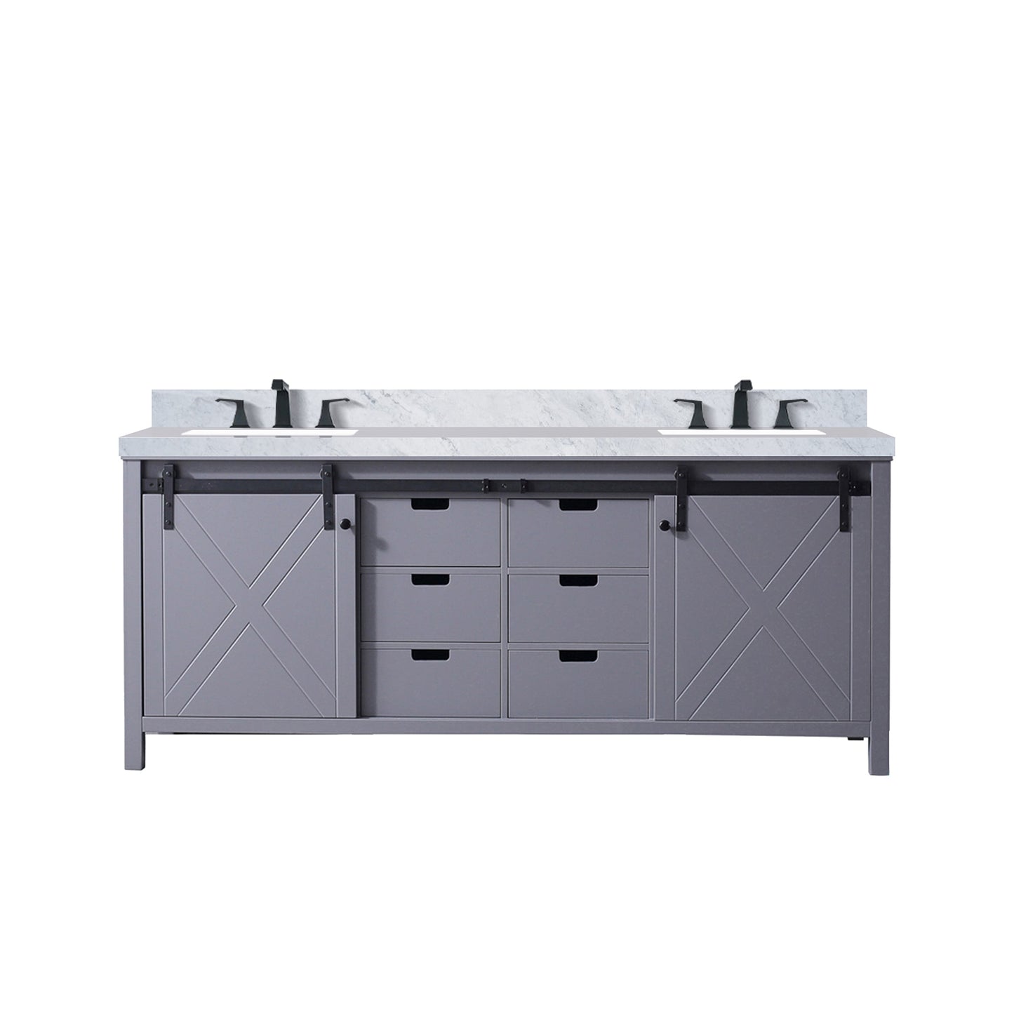 Marsyas 80 in W x 22 in D Dark Grey Double Bath Vanity