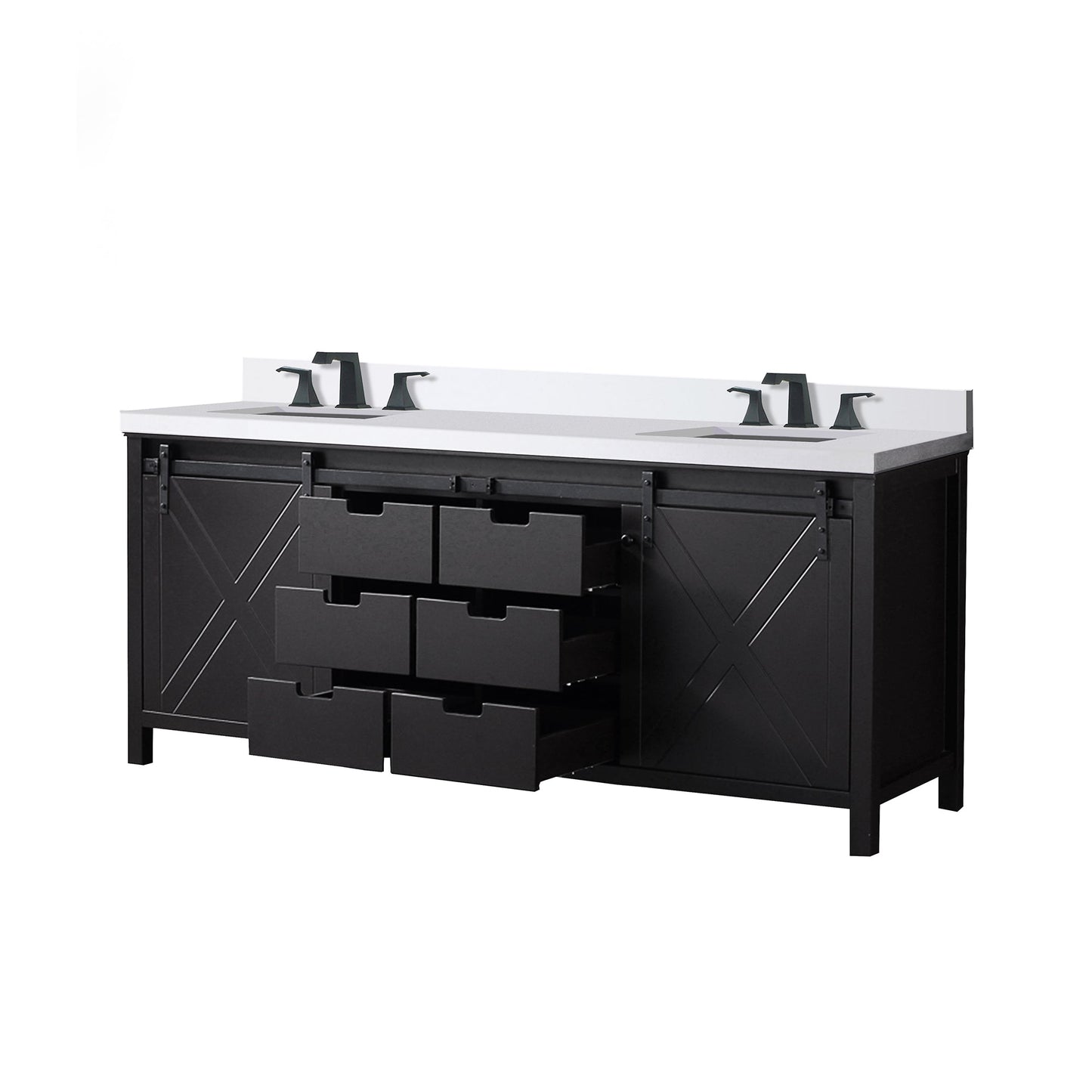 Marsyas 80 in W x 22 in D Brown Double Bath Vanity
