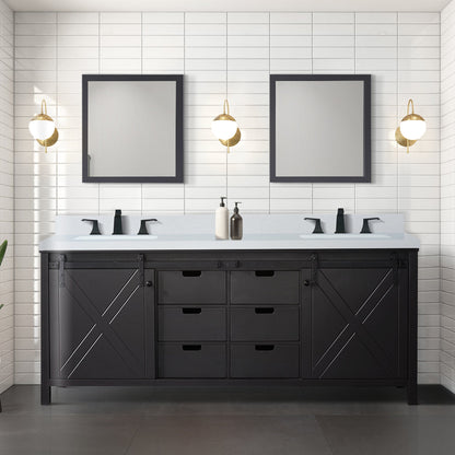 Marsyas 80 in W x 22 in D Brown Double Bath Vanity