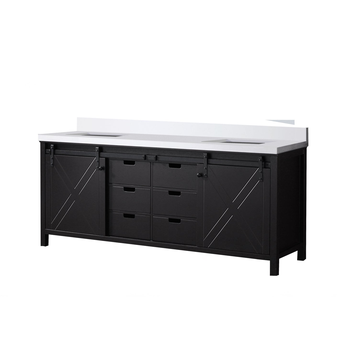 Marsyas 80 in W x 22 in D Brown Double Bath Vanity
