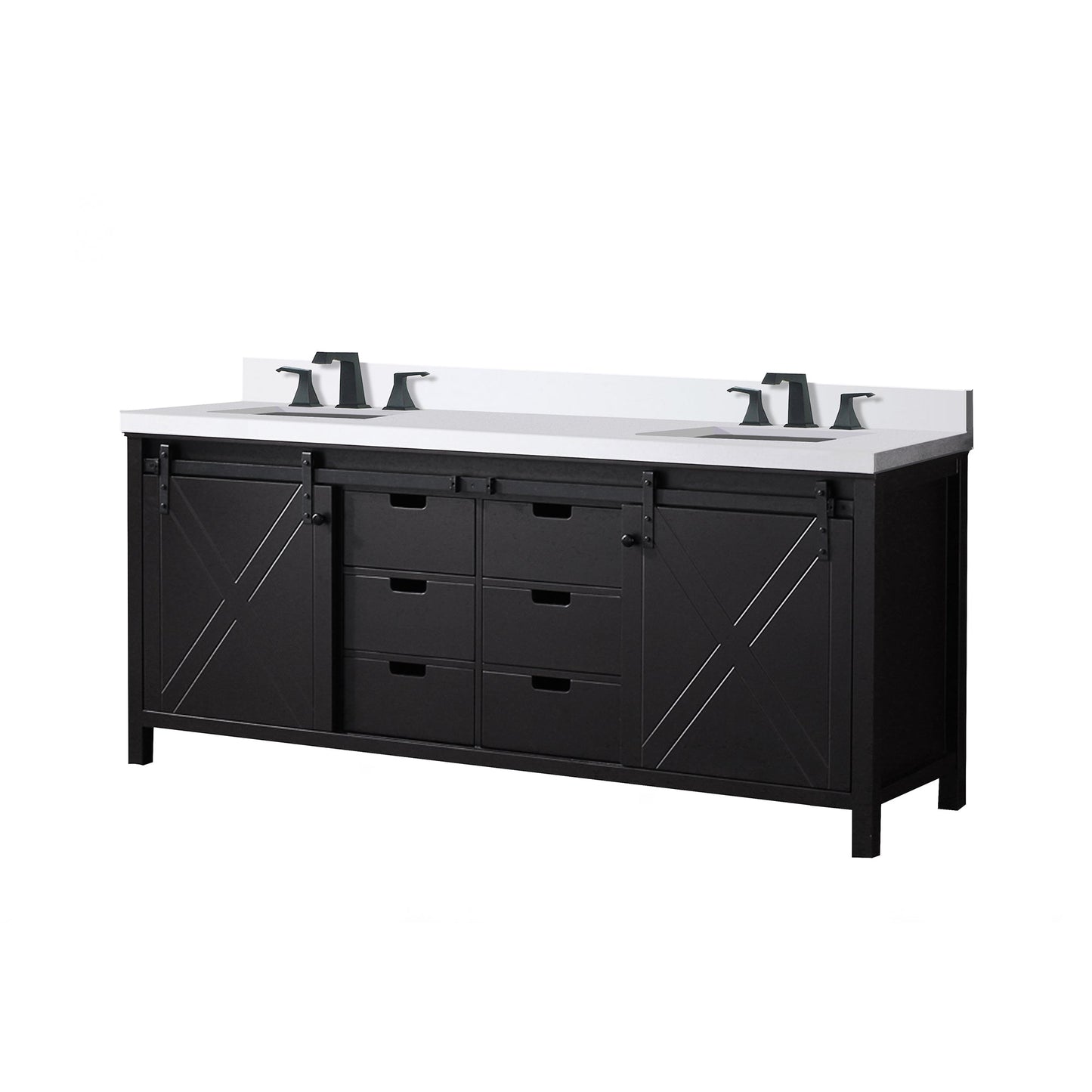 Marsyas 80 in W x 22 in D Brown Double Bath Vanity