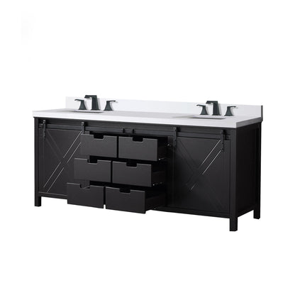Marsyas 80 in W x 22 in D Brown Double Bath Vanity