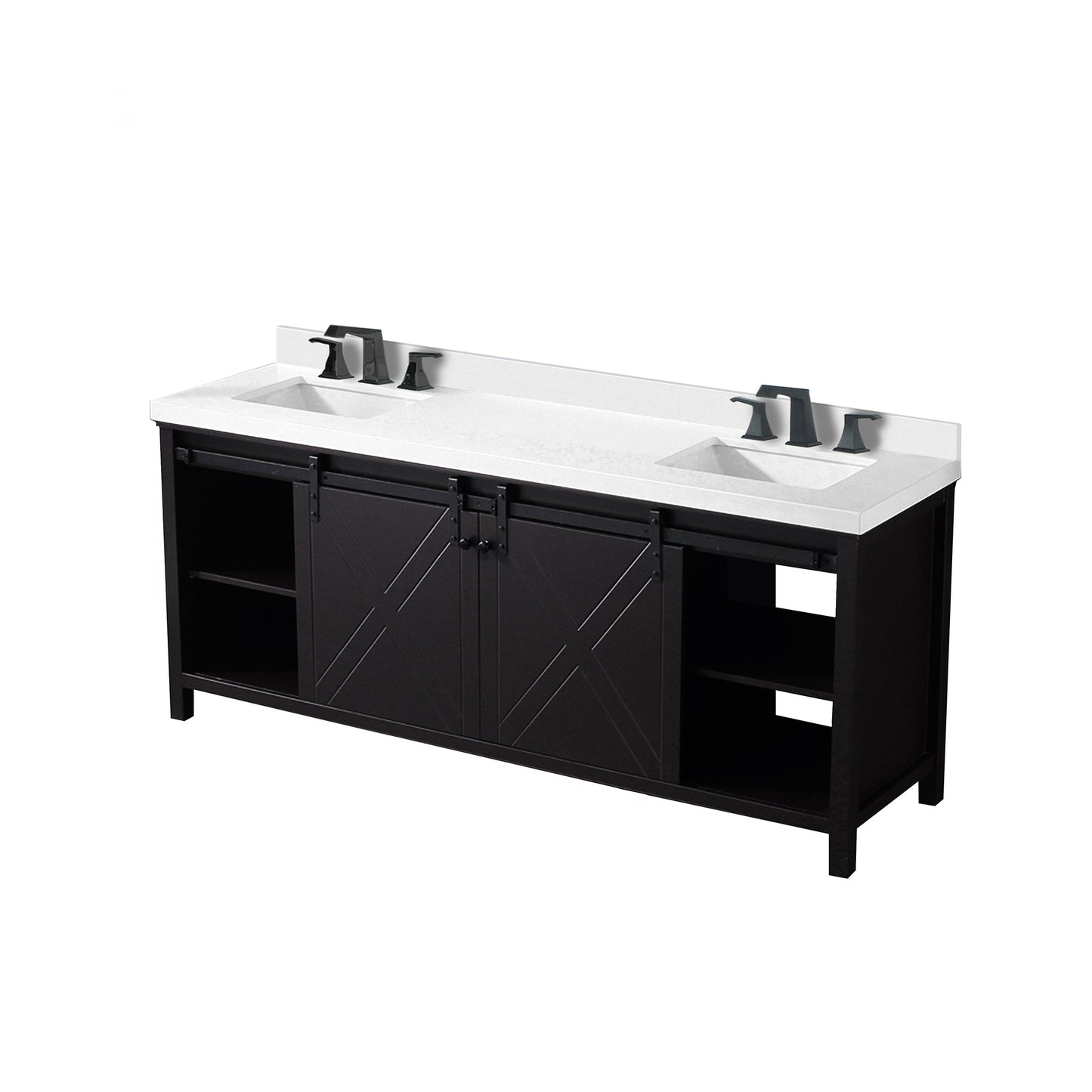 Marsyas 80 in W x 22 in D Brown Double Bath Vanity