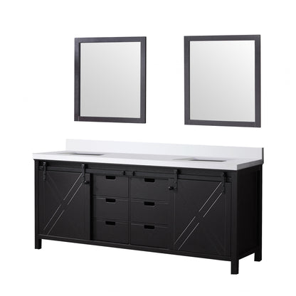 Marsyas 80 in W x 22 in D Brown Double Bath Vanity
