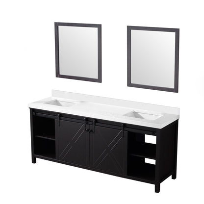 Marsyas 80 in W x 22 in D Brown Double Bath Vanity
