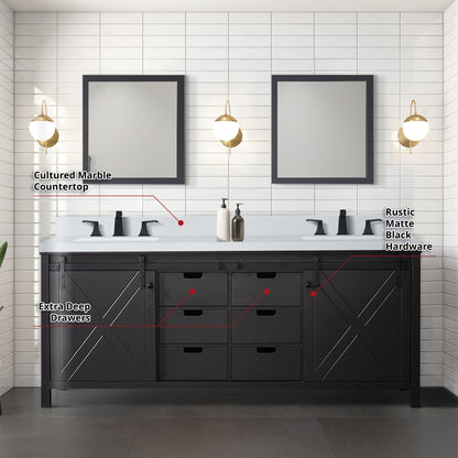 Marsyas 80 in W x 22 in D Brown Double Bath Vanity