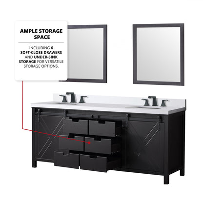 Marsyas 80 in W x 22 in D Brown Double Bath Vanity