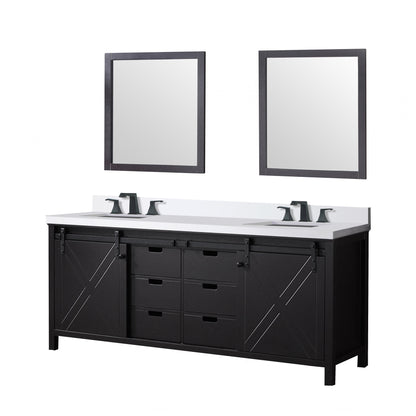 Marsyas 80 in W x 22 in D Brown Double Bath Vanity