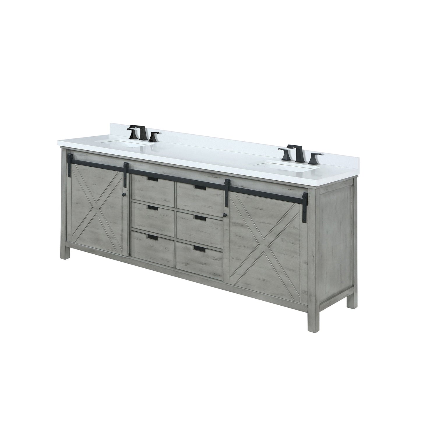 Marsyas 80 in W x 22 in D Ash Grey Double Bath Vanity