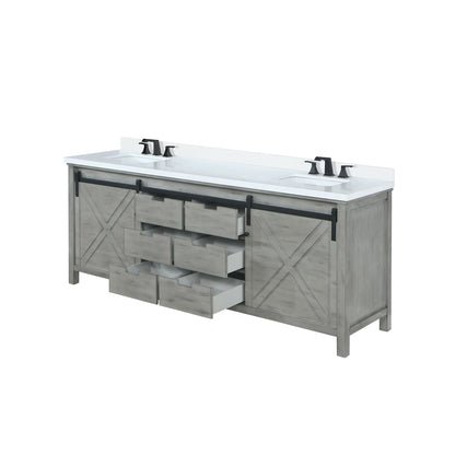 Marsyas 80 in W x 22 in D Ash Grey Double Bath Vanity