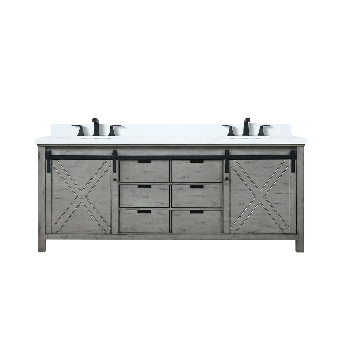 Marsyas 80 in W x 22 in D Ash Grey Double Bath Vanity