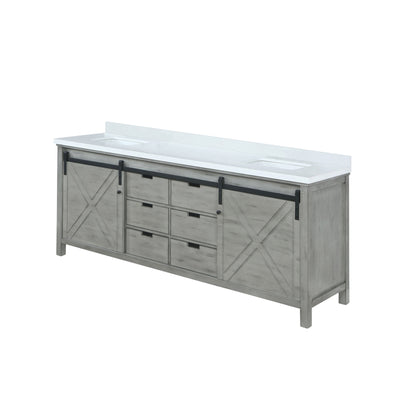 Marsyas 80 in W x 22 in D Ash Grey Double Bath Vanity