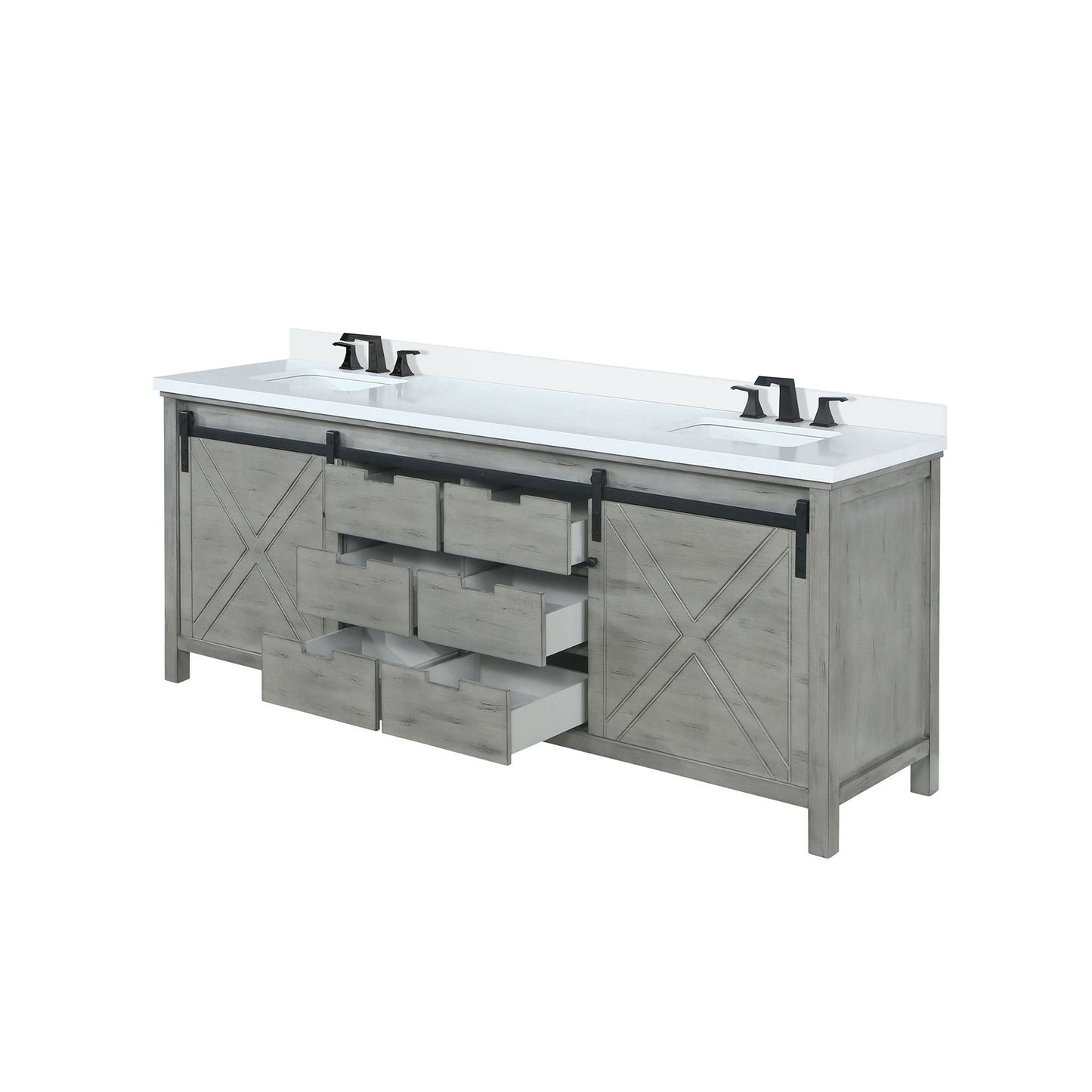 Marsyas 80 in W x 22 in D Ash Grey Double Bath Vanity