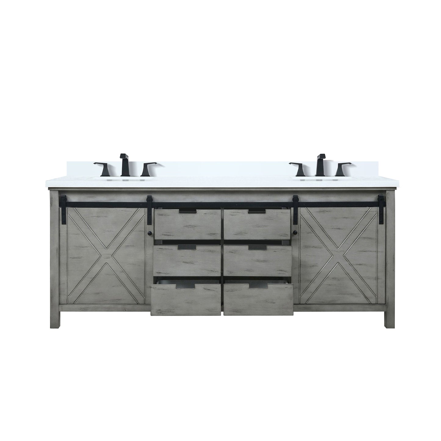 Marsyas 80 in W x 22 in D Ash Grey Double Bath Vanity
