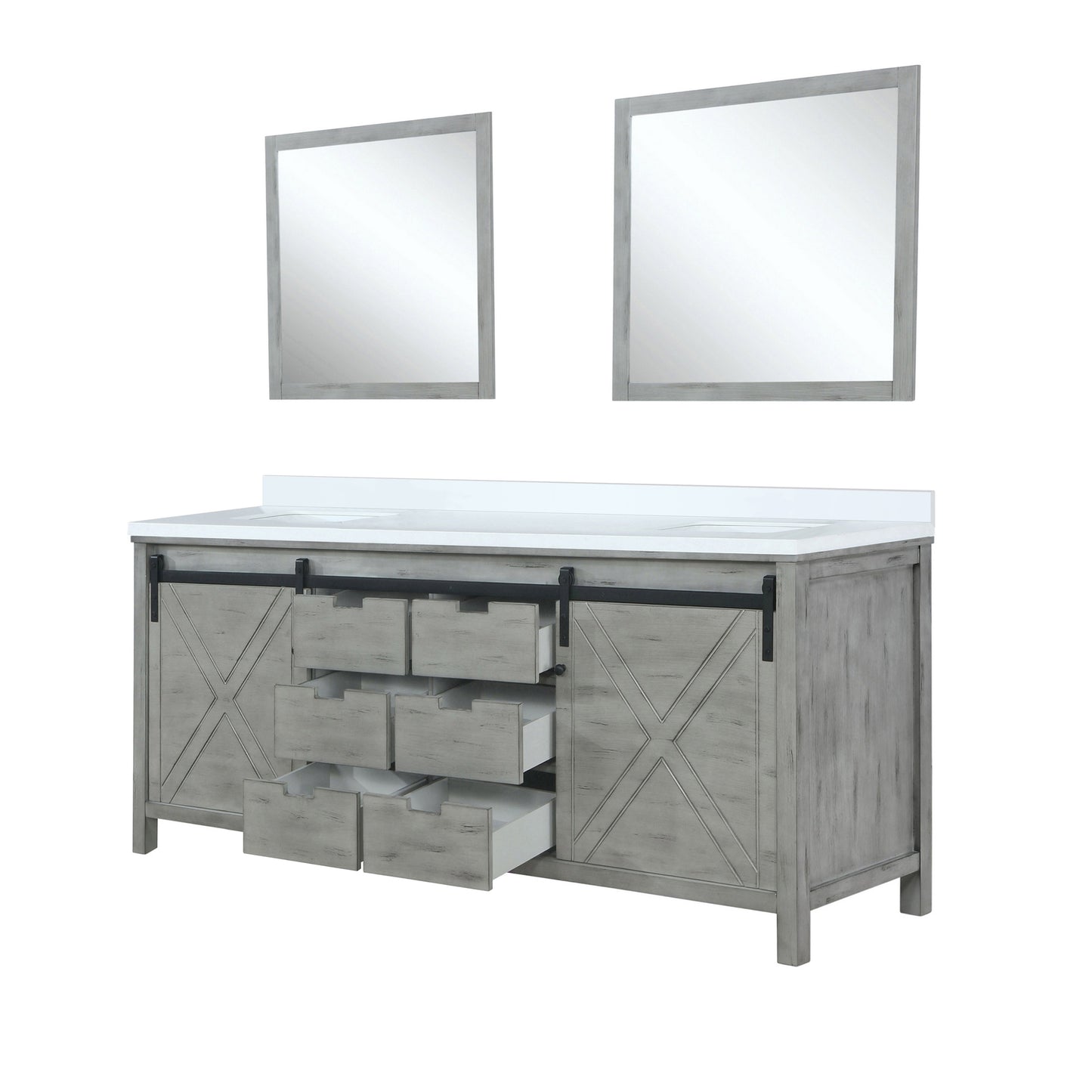 Marsyas 80 in W x 22 in D Ash Grey Double Bath Vanity