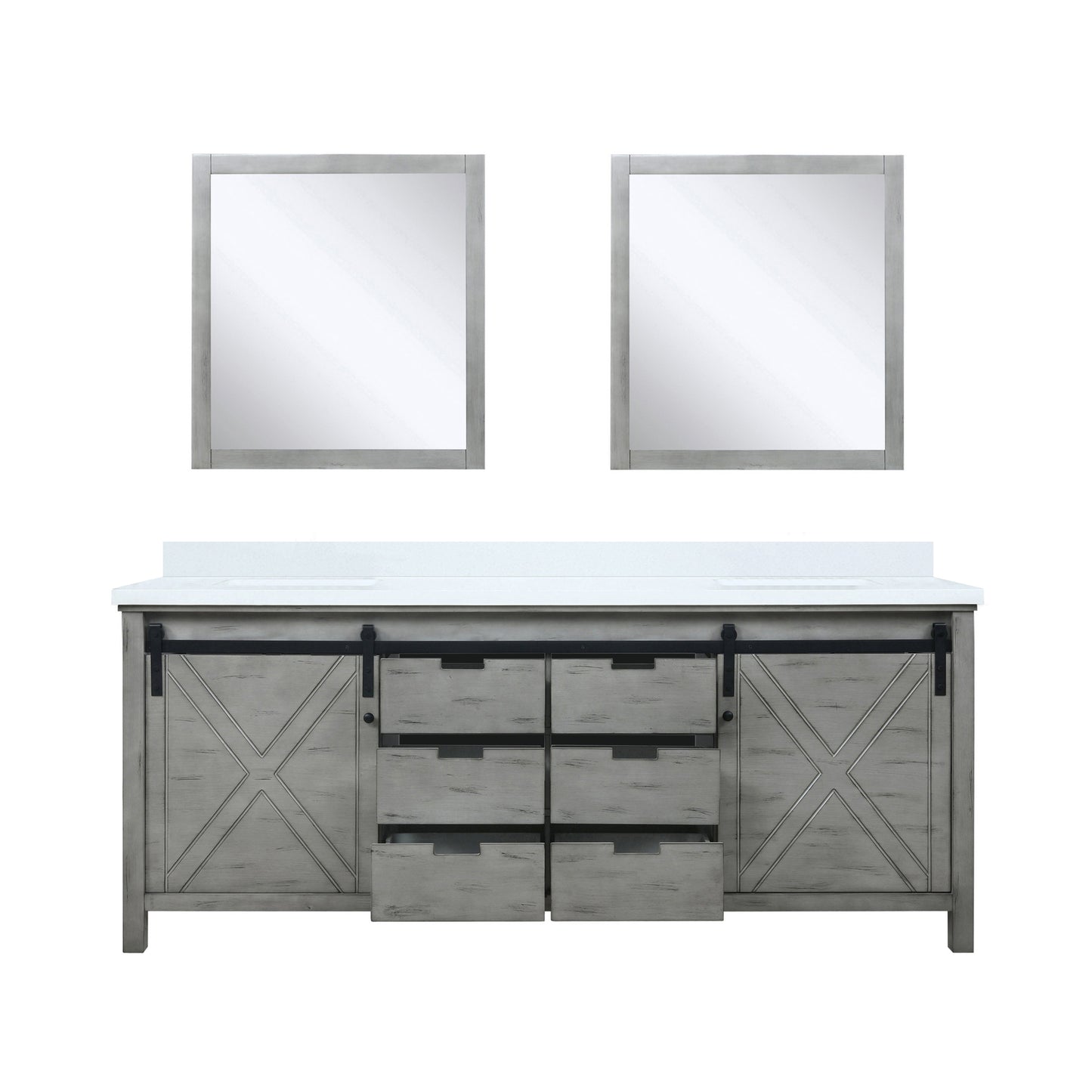 Marsyas 80 in W x 22 in D Ash Grey Double Bath Vanity
