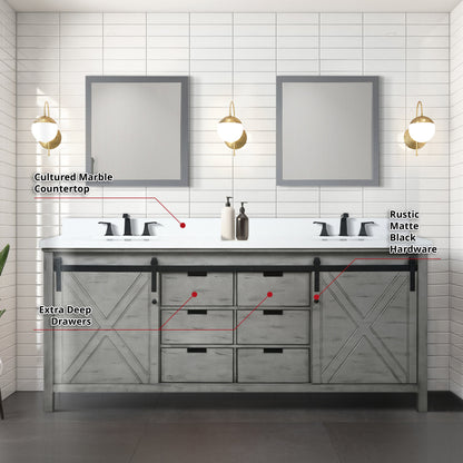 Marsyas 80 in W x 22 in D Ash Grey Double Bath Vanity