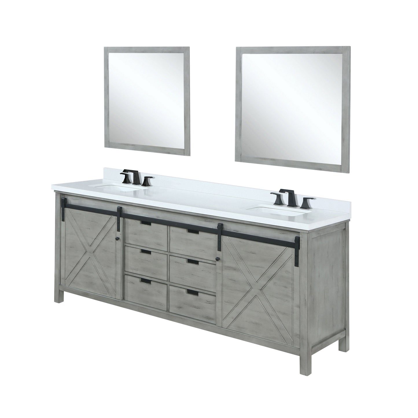 Marsyas 80 in W x 22 in D Ash Grey Double Bath Vanity