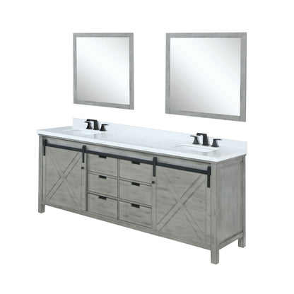 Marsyas 80 in W x 22 in D Ash Grey Double Bath Vanity