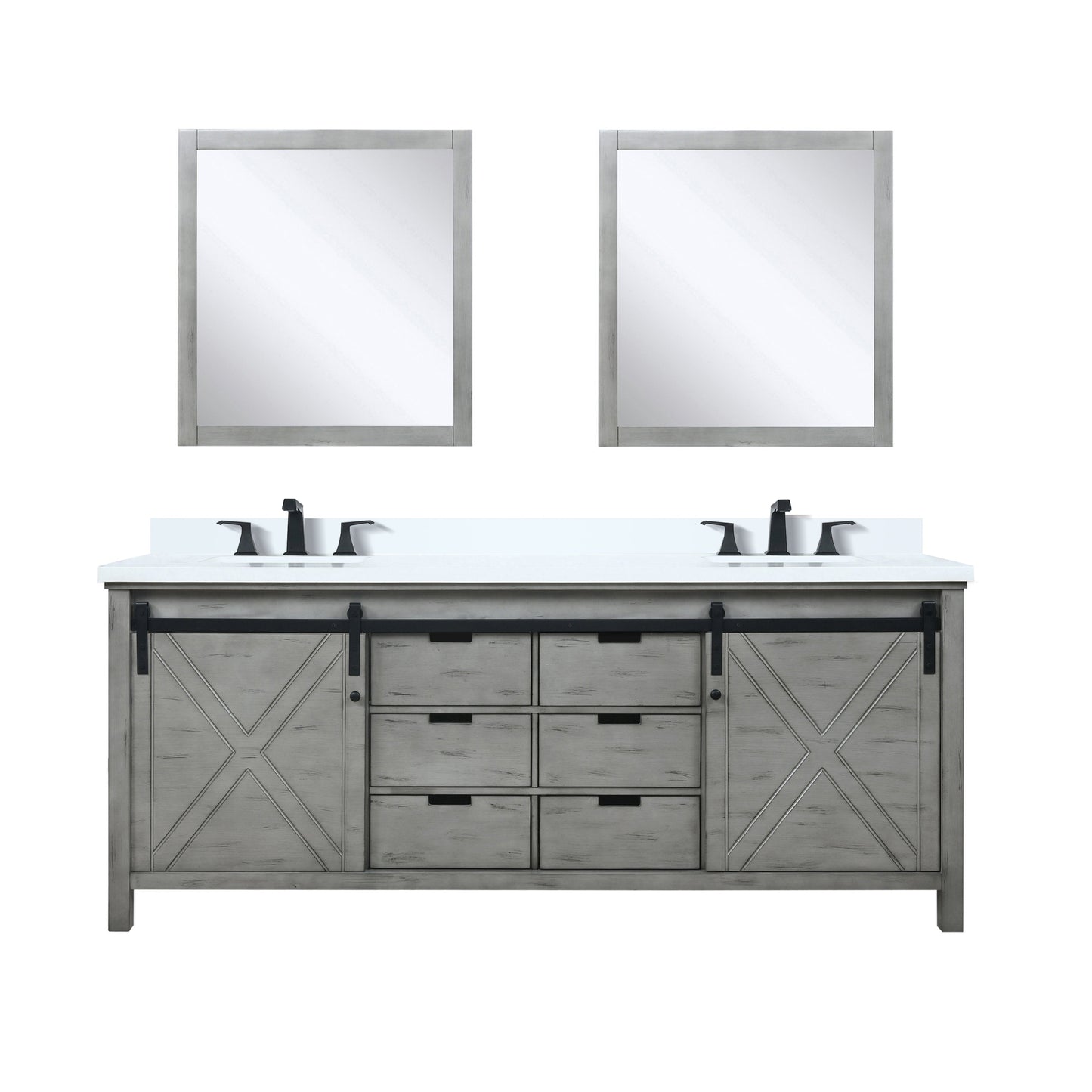 Marsyas 80 in W x 22 in D Ash Grey Double Bath Vanity