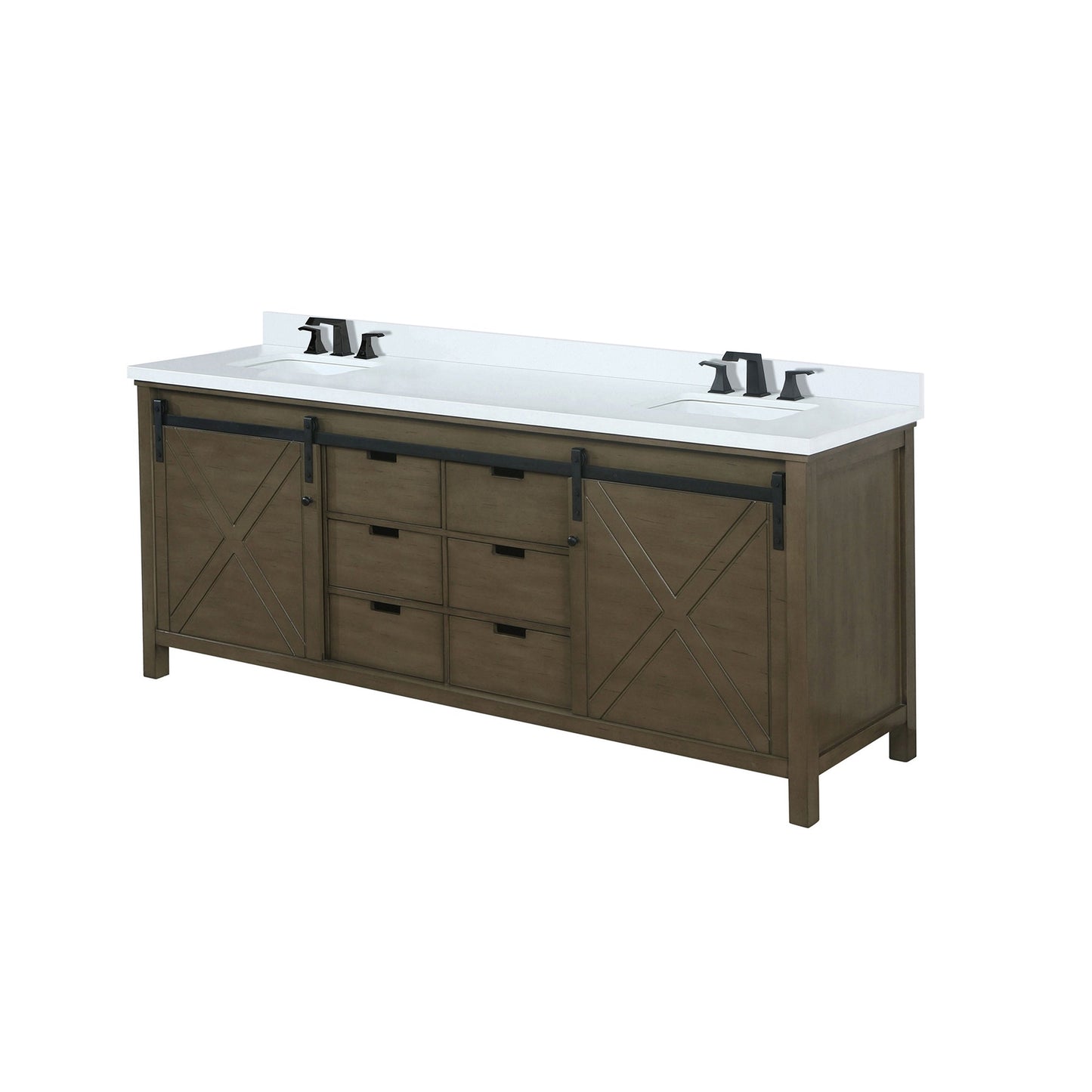 Marsyas 80 in W x 22 in D Rustic Brown Double Bath Vanity