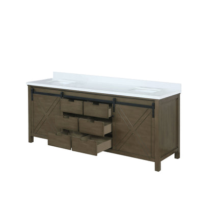 Marsyas 80 in W x 22 in D Rustic Brown Double Bath Vanity