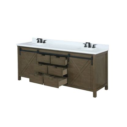 Marsyas 80 in W x 22 in D Rustic Brown Double Bath Vanity