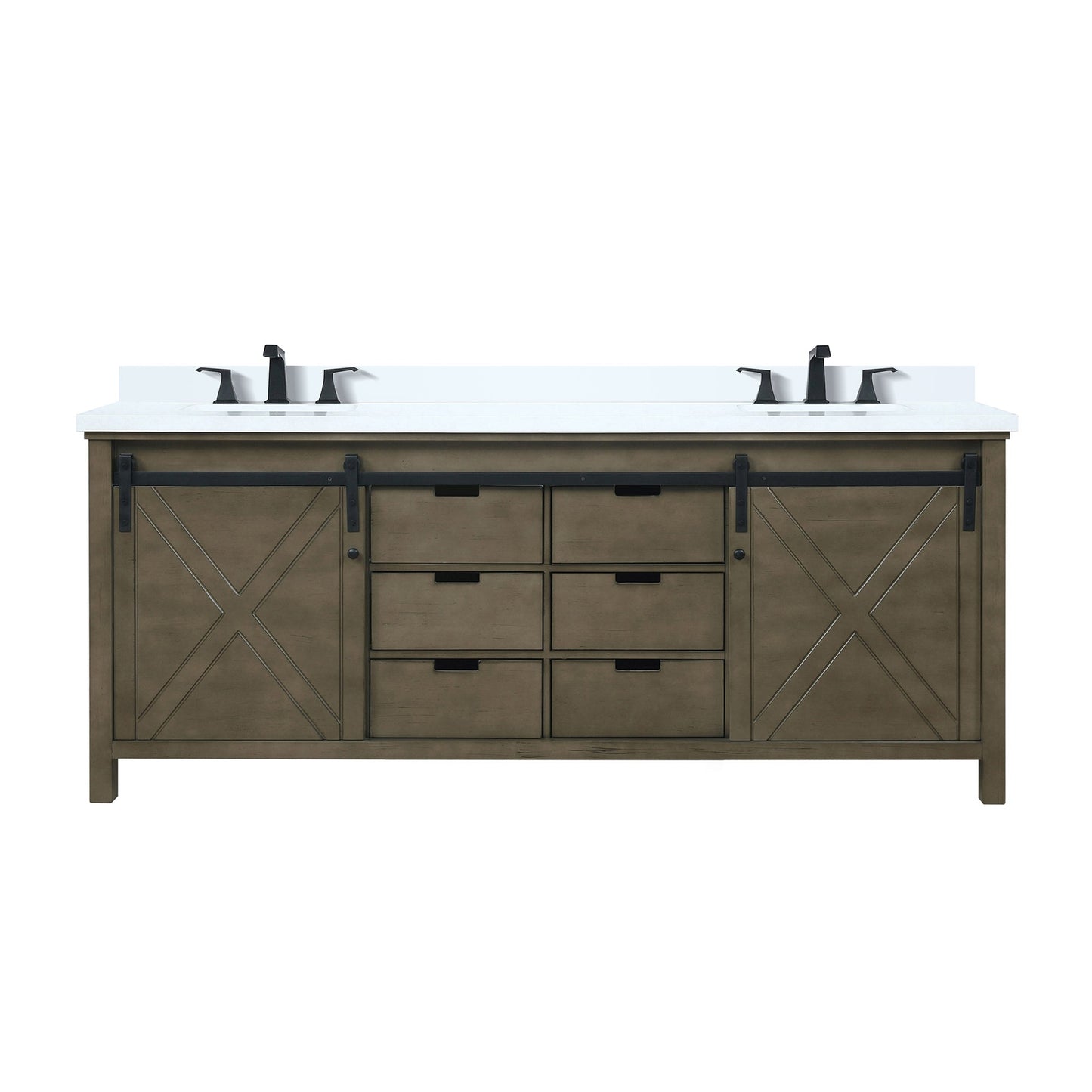 Marsyas 80 in W x 22 in D Rustic Brown Double Bath Vanity