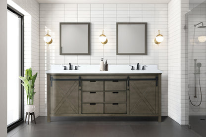 Marsyas 80 in W x 22 in D Rustic Brown Double Bath Vanity