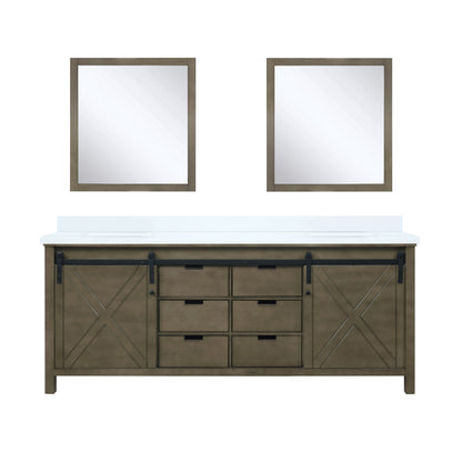 Marsyas 80 in W x 22 in D Rustic Brown Double Bath Vanity