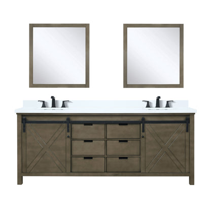 Marsyas 80 in W x 22 in D Rustic Brown Double Bath Vanity