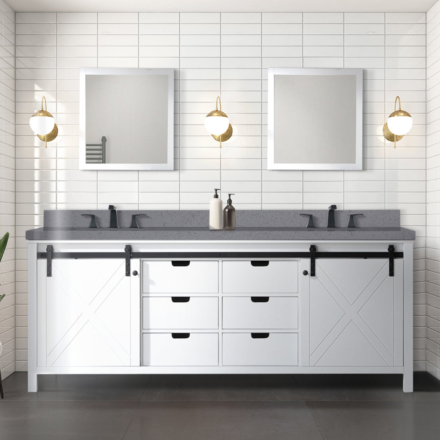Marsyas 84 in W x 22 in D White Double Bath Vanity