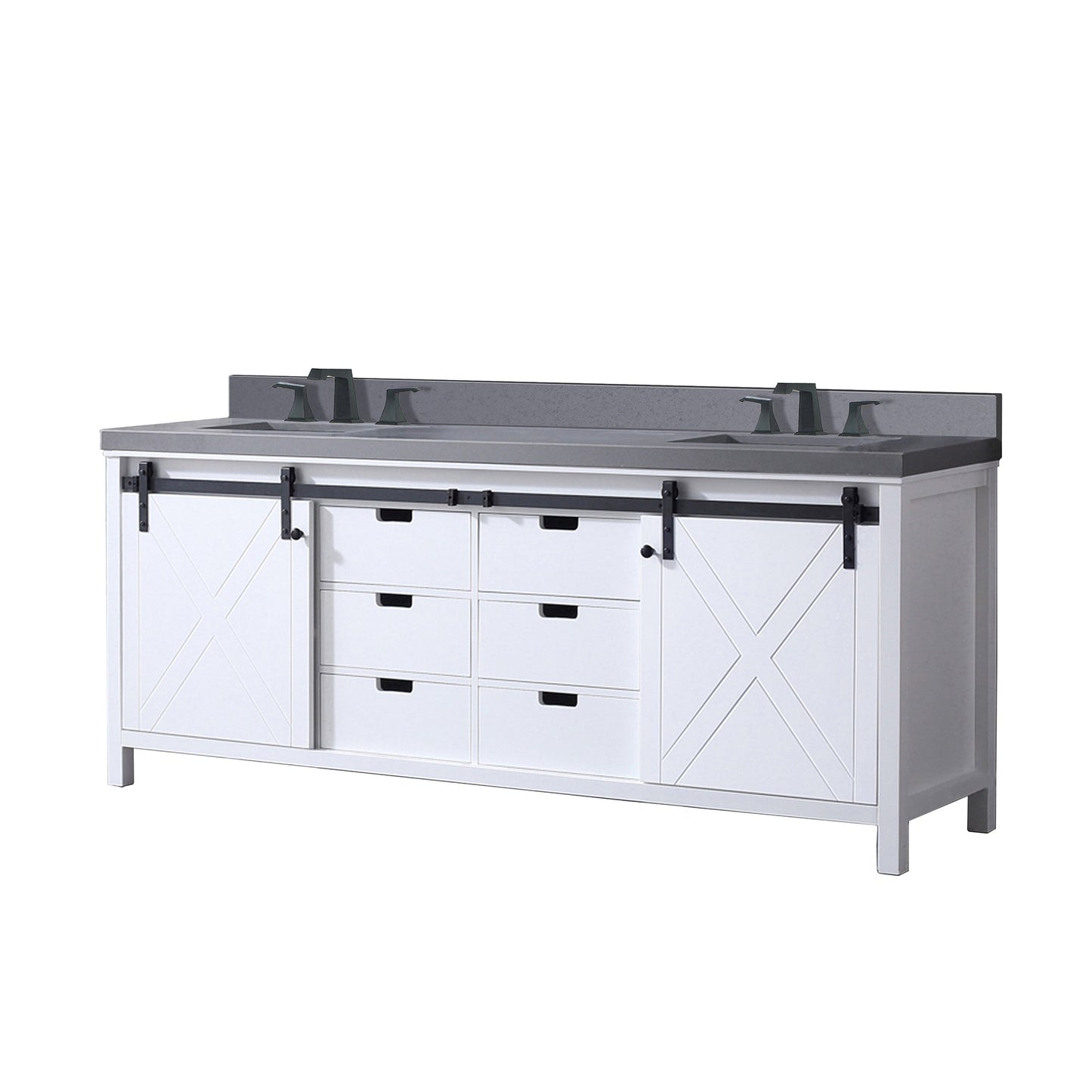 Marsyas 84 in W x 22 in D White Double Bath Vanity