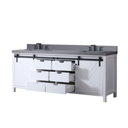 Marsyas 84 in W x 22 in D White Double Bath Vanity