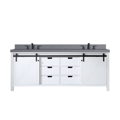 Marsyas 84 in W x 22 in D White Double Bath Vanity