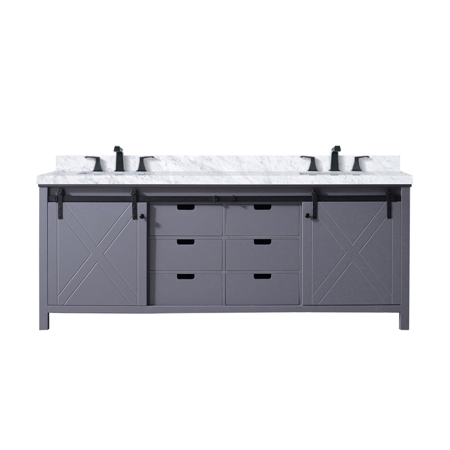 Marsyas 84 in W x 22 in D Dark Grey Double Bath Vanity