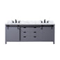 Marsyas 84 in W x 22 in D Dark Grey Double Bath Vanity