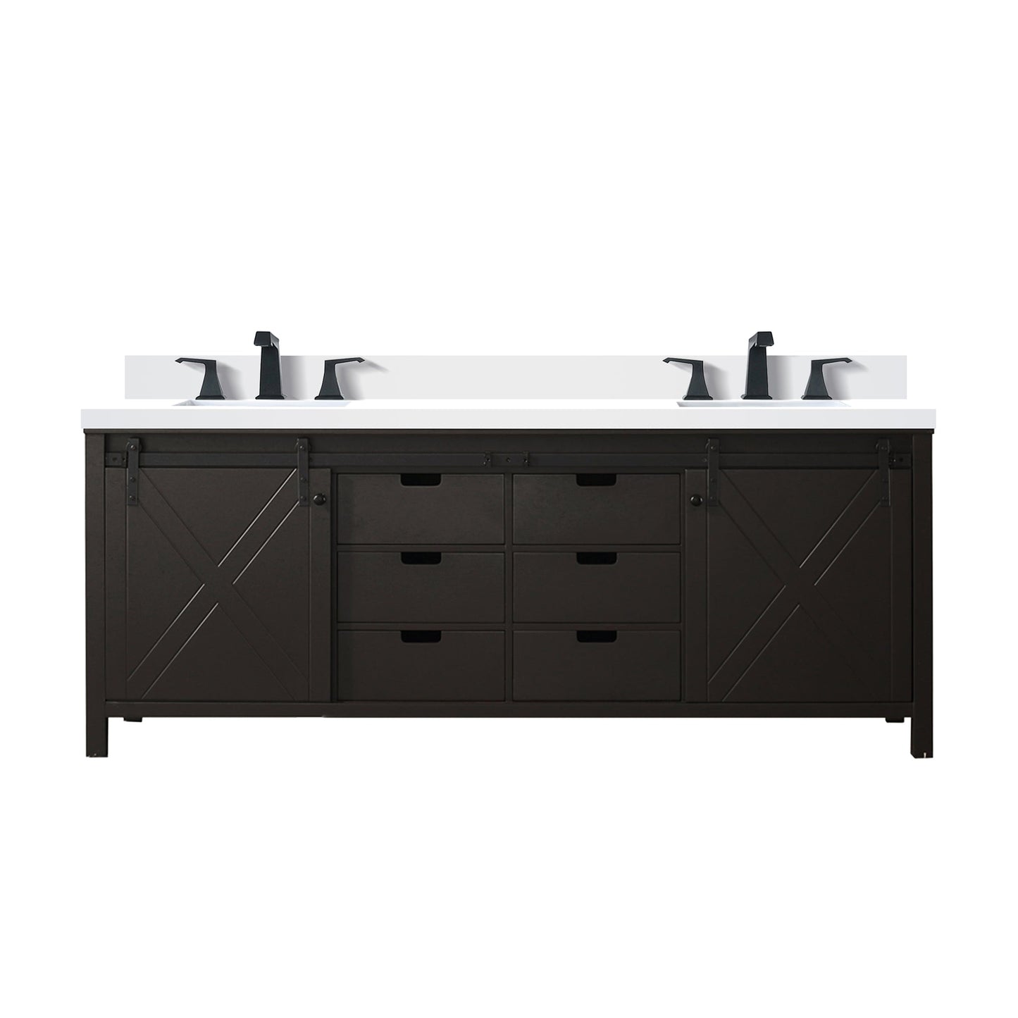 Marsyas 84 in W x 22 in D Brown Double Bath Vanity