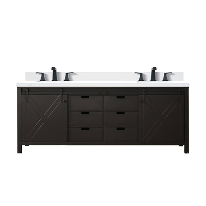 Marsyas 84 in W x 22 in D Brown Double Bath Vanity