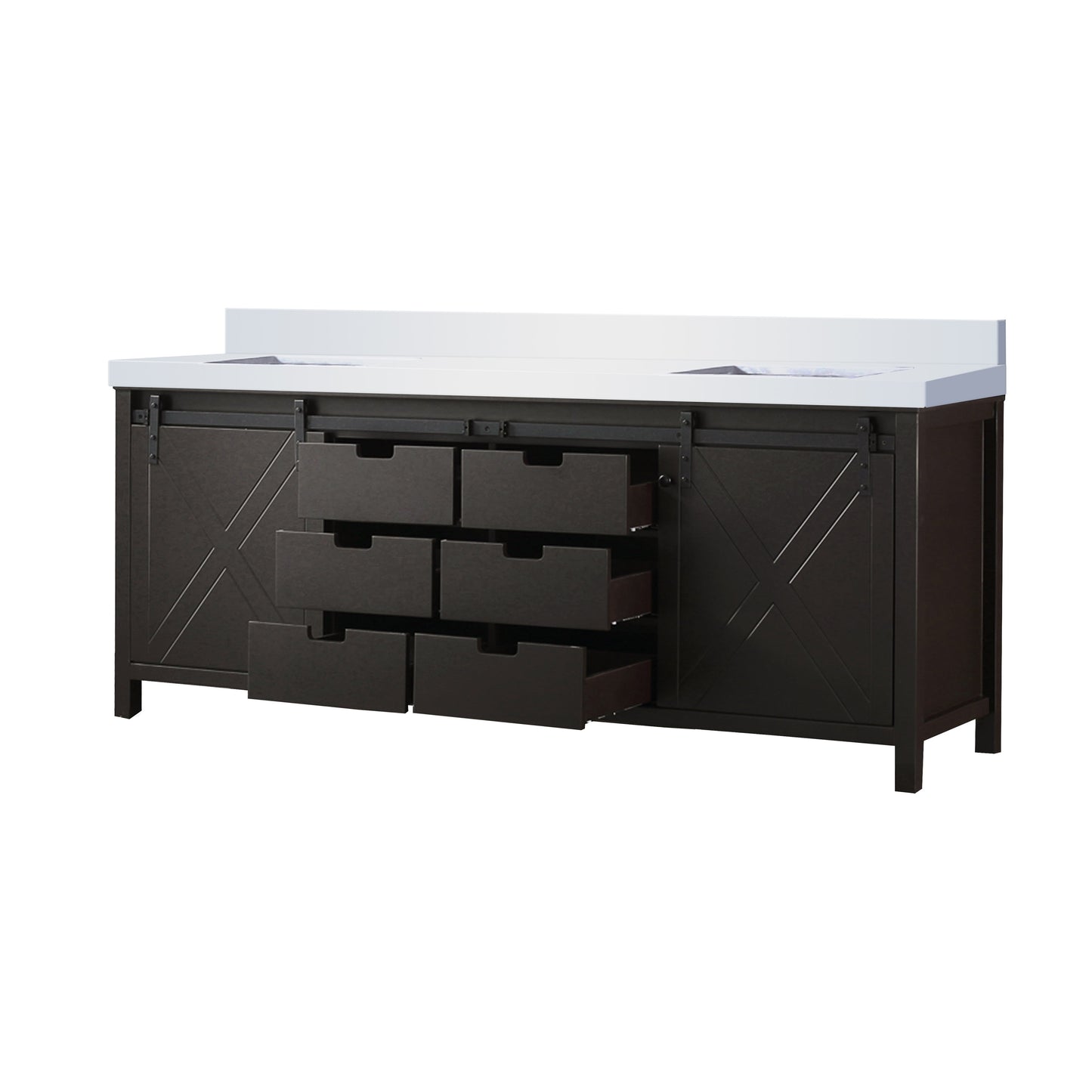 Marsyas 84 in W x 22 in D Brown Double Bath Vanity