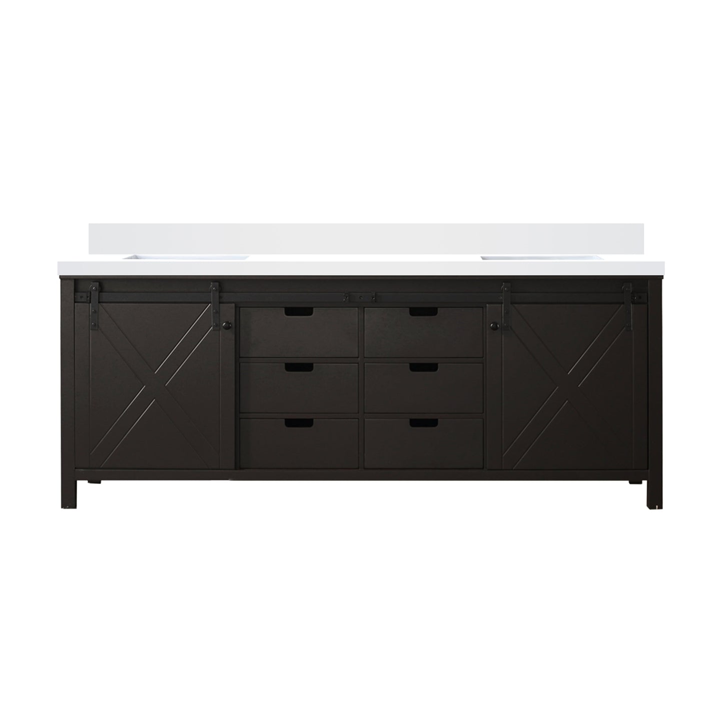 Marsyas 84 in W x 22 in D Brown Double Bath Vanity
