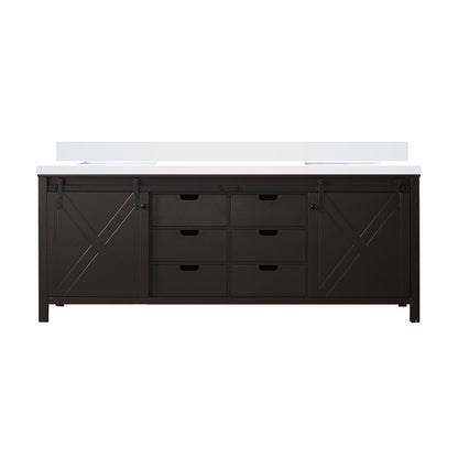 Marsyas 84 in W x 22 in D Brown Double Bath Vanity