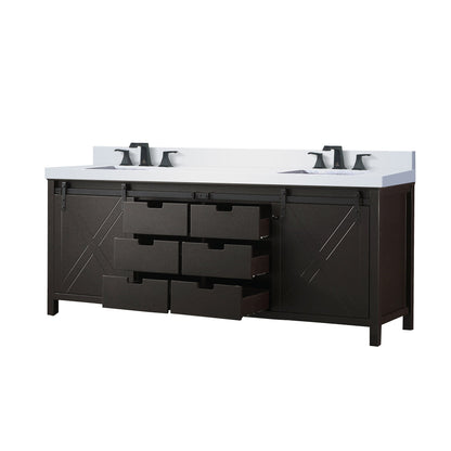 Marsyas 84 in W x 22 in D Brown Double Bath Vanity