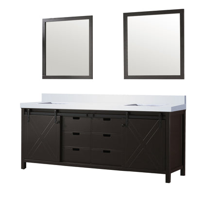 Marsyas 84 in W x 22 in D Brown Double Bath Vanity